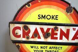 Vintage Well Worn CravenA Circular Enamel Sign 
