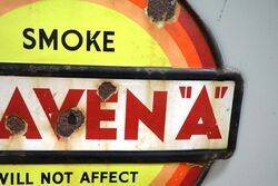 Vintage Well Worn CravenA Circular Enamel Sign 