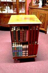 Antique English Walnut Revolving Bookcase  
