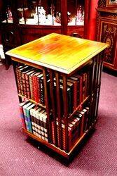 Antique English Walnut Revolving Bookcase  