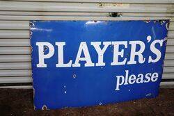 Vintage Player's Please Cigarette Enamel Advertising Sign. #