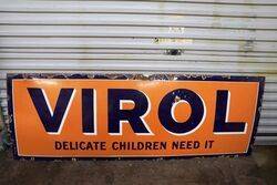 A Very Nice Vintage VIROL Enamel Advertising Sign 