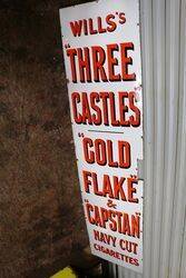 Antique WILLand39s Tobacco and Cigarettes Enamel Sign 