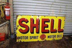 Large Early Vintage Shell Motor Spirit Enamel Advertising Sign  