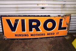 Vintage VIROL Nursing Mothers Need It Enamel Sign. #