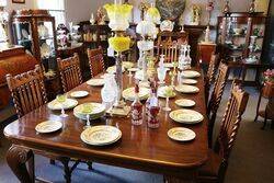 Lovely Set of 7 English Oak Dinning Chairs. #