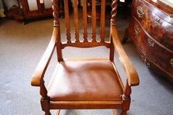 Lovely Set of 7 English Oak Dinning Chairs 