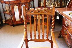 Lovely Set of 7 English Oak Dinning Chairs 