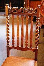 Lovely Set of 7 English Oak Dinning Chairs 