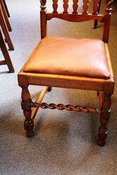 Lovely Set of 7 English Oak Dinning Chairs 