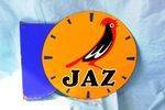 Art Deco Double Sided Jaz Clock Enamel Sign.