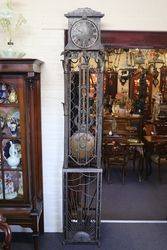 Extremely Rare French Iron Cased Comtoise Clock 7`6`` Tall C1900 