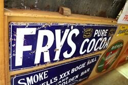 Antique Fryand39s Cocoa Enamel Advertising Sign 