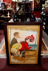 A Large Framed French Railway Pictorial Advertising Poster. #