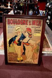 A Large Framed French Railway Pictorial Advertising Poster. #