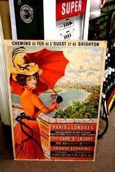 A Large French Railway Pictorial Advertising Poster 