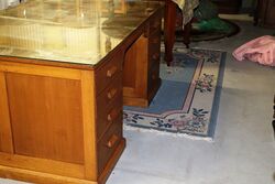 1950and39s Large Oak Partners Desk 