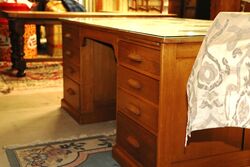 1950and39s Large Oak Partners Desk 