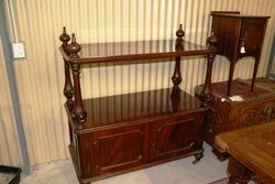 A Quality Mid Victorian Antique Mahogany Dumbwaiter. #