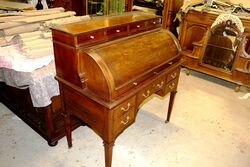 Antique Louis XVI Style Mahogany Cylinder Top Desk 