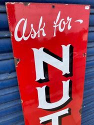 Vintage Nut Brown Tobacco Vertical Strip Enamel Sign 