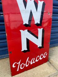 Vintage Nut Brown Tobacco Vertical Strip Enamel Sign 