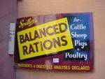 SPILLERS BALANCED RATIONS ENAMEL SIGN ---SM80