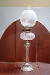 Antique Banquet Lamp on a Rare Corinthian Column 