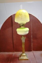 Antique Corinthian Column Oil Lamp Converted to Electric. #