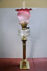 Antique Banquet Lamp on a Brass  Corinthian Column. #