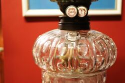 Wonderful Early C20th Cut Glass Oil Lamp