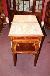 Pair of Late C19th French Marble Top Bedside Cabinets. #