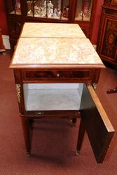 Pair of Late C19th French Marble Top Bedside Cabinets 