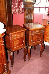 Pair of Antique French Oak Bedside Cabinets #