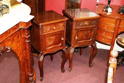 Pair of Antique French Oak Bedside Cabinets 