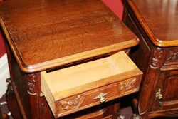 Pair of Antique French Oak Bedside Cabinets 