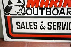 New Old Stock Embossed Mariner Outboards Tin Sign 