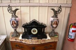 Antique MarbleSlate Mantle Clock 