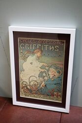 Stunning Original Vintage Griffiths Cycles & Accessoires Print #
