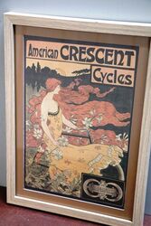 Stunning Original Vintage American Crescent Cycles Print. #