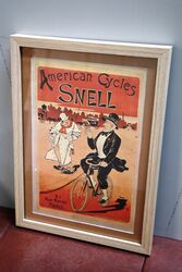 Stunning Original Vintage American SNELL Cycles Print. #