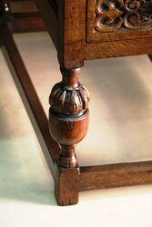 Early C20th Carved Oak 7 Drawer Writing Desk