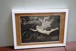 Stunning Original Vintage Gladiator Cycles Framed Print. #