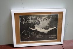 Stunning Original Vintage Gladiator Cycles Framed Print 