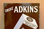 Adkins Nut Brown Pictorial Tobacco Enamel Sign