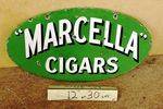 Marcella Cigars Double Sided Enamel Sign