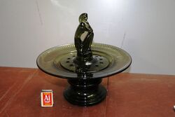Art Deco Smoke Green 4 piece Thinker Lady Float Bowl.#