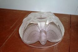 Art Deco Lalique Style Pressed Glass Birds Bowl 