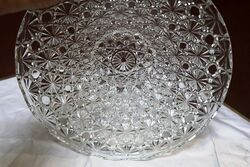Art Deco Large Faceted Pressed Glass Fruit Bowl 