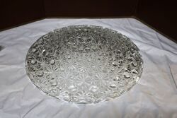 Art Deco Large Faceted Pressed Glass Fruit Bowl 